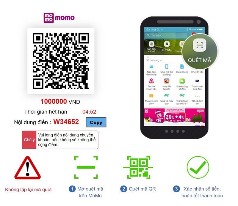 Hướng dẫn nạp tiền BJ88 thông qua ví điện tử Momo